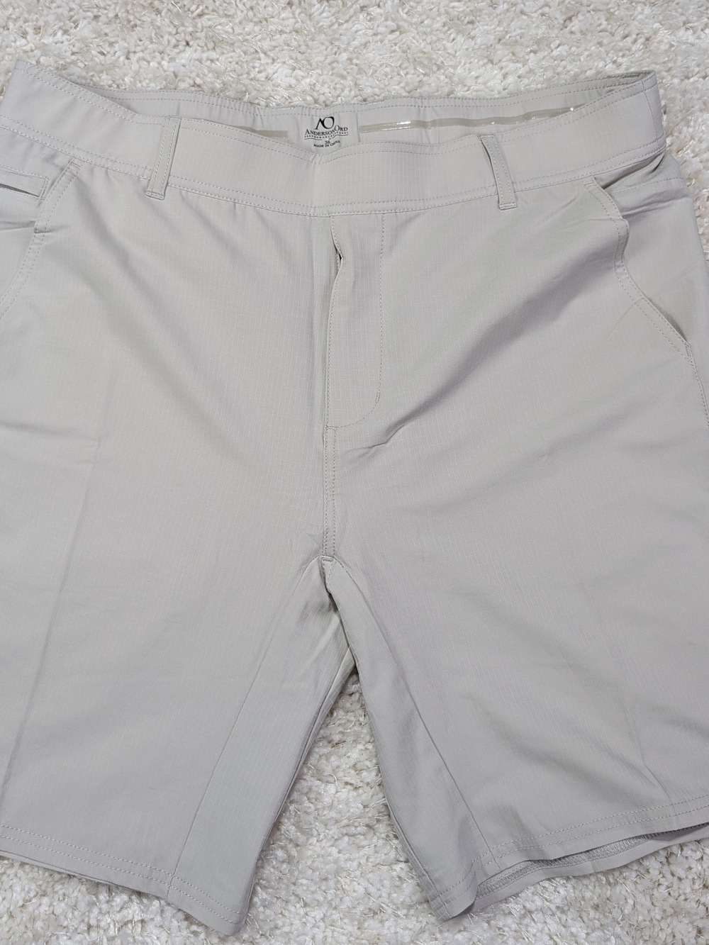 AndersonOrd Men's Light Taupe Flat Front Shorts